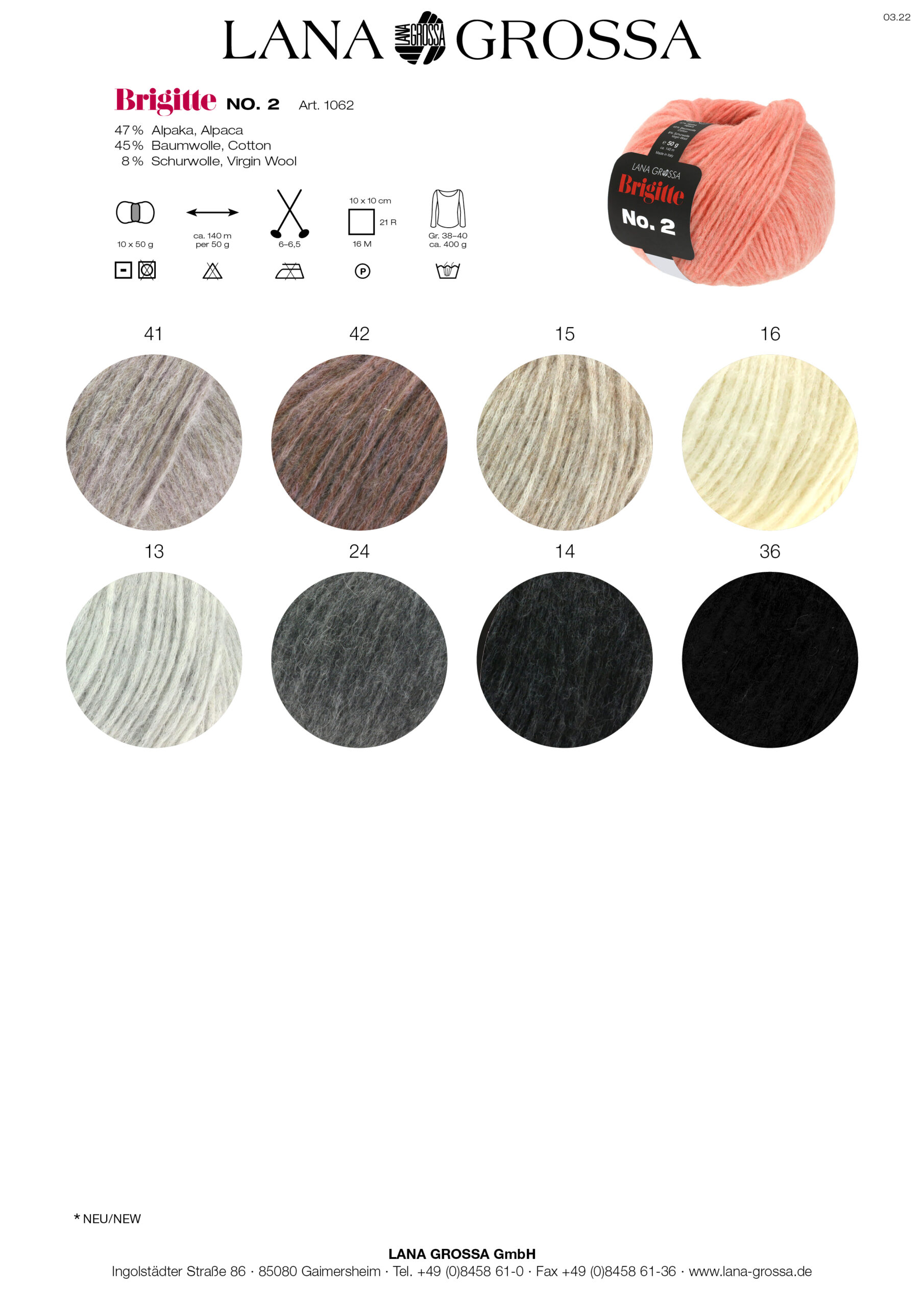 LANA GROSSA Mode mit Wolle Handels- und Vertriebs GmbH BRIGITTE NO. 2