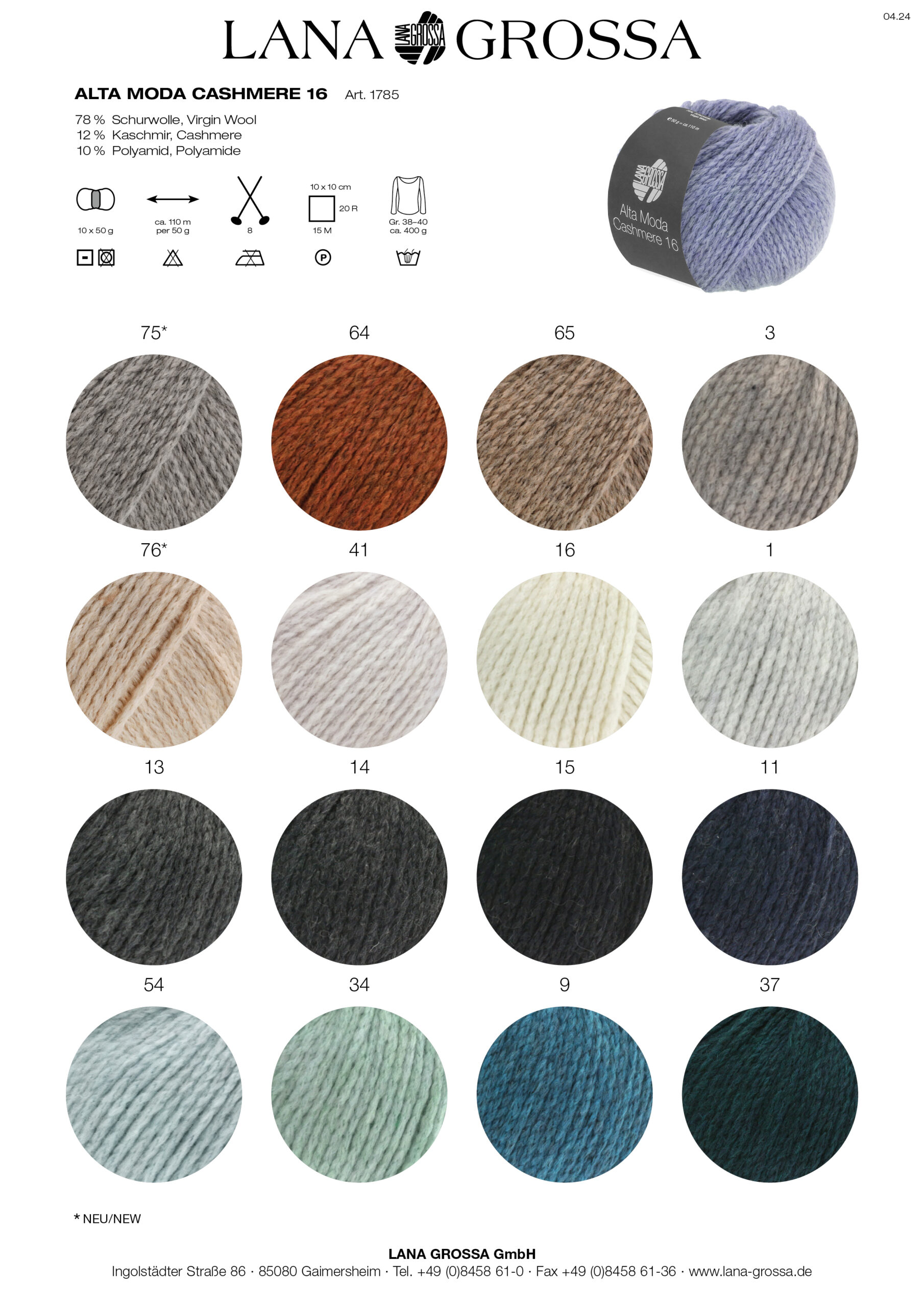 LANA GROSSA Mode mit Wolle Handels- und Vertriebs GmbH ALTA MODA CASHMERE 16