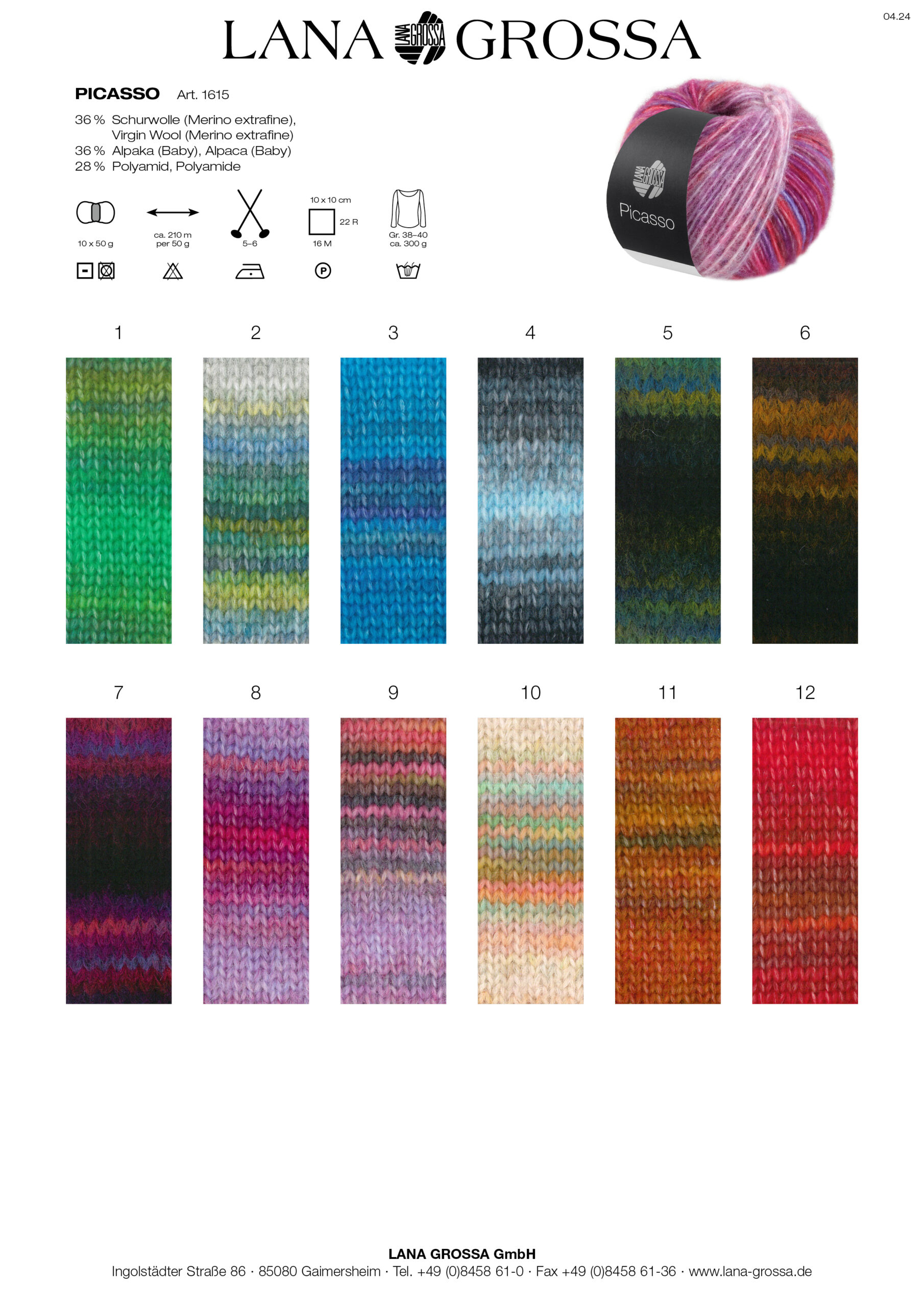 LANA GROSSA Mode mit Wolle Handels- und Vertriebs GmbH PICASSO