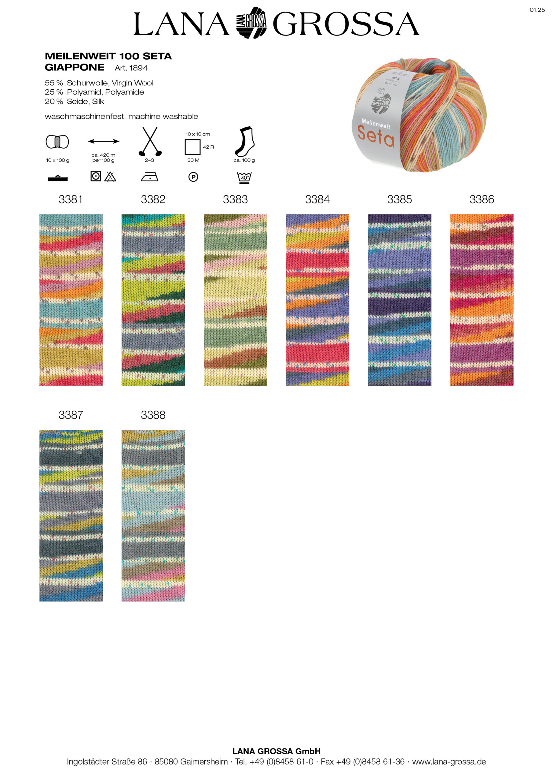 LANA GROSSA Mode mit Wolle Handels- und Vertriebs GmbH MEILENWEIT 100 SETA GIAPPONE