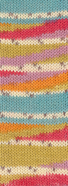 3381 Minttürkis/Ecru/Senf/Himbeer/Flieder/Mauve