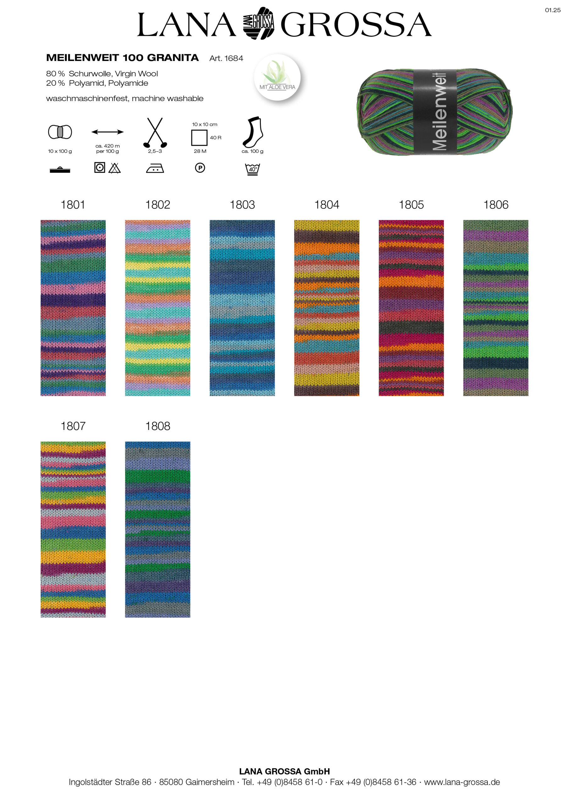 LANA GROSSA Mode mit Wolle Handels- und Vertriebs GmbH MEILENWEIT 100 GRANITA