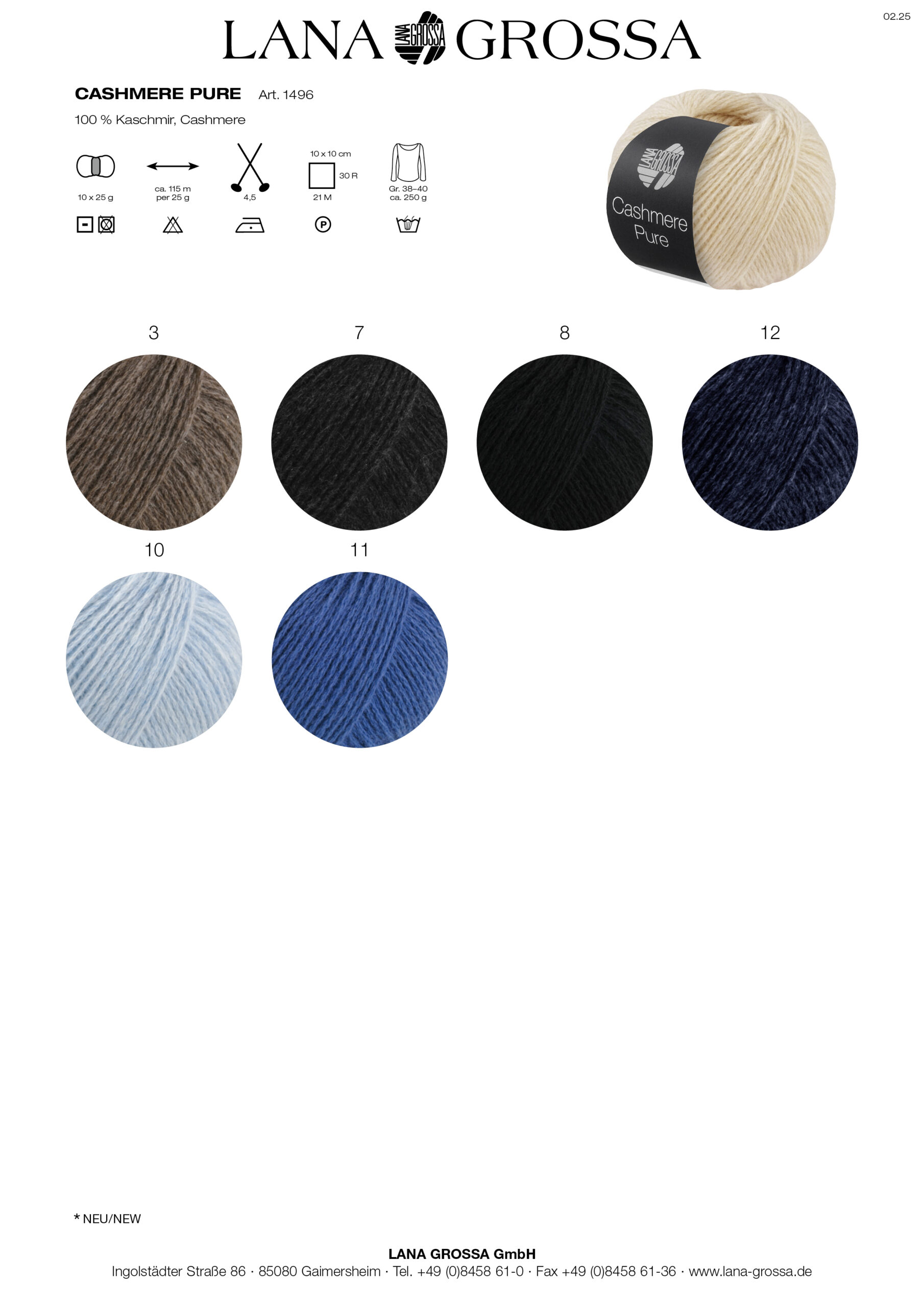 LANA GROSSA Mode mit Wolle Handels- und Vertriebs GmbH CASHMERE PURE