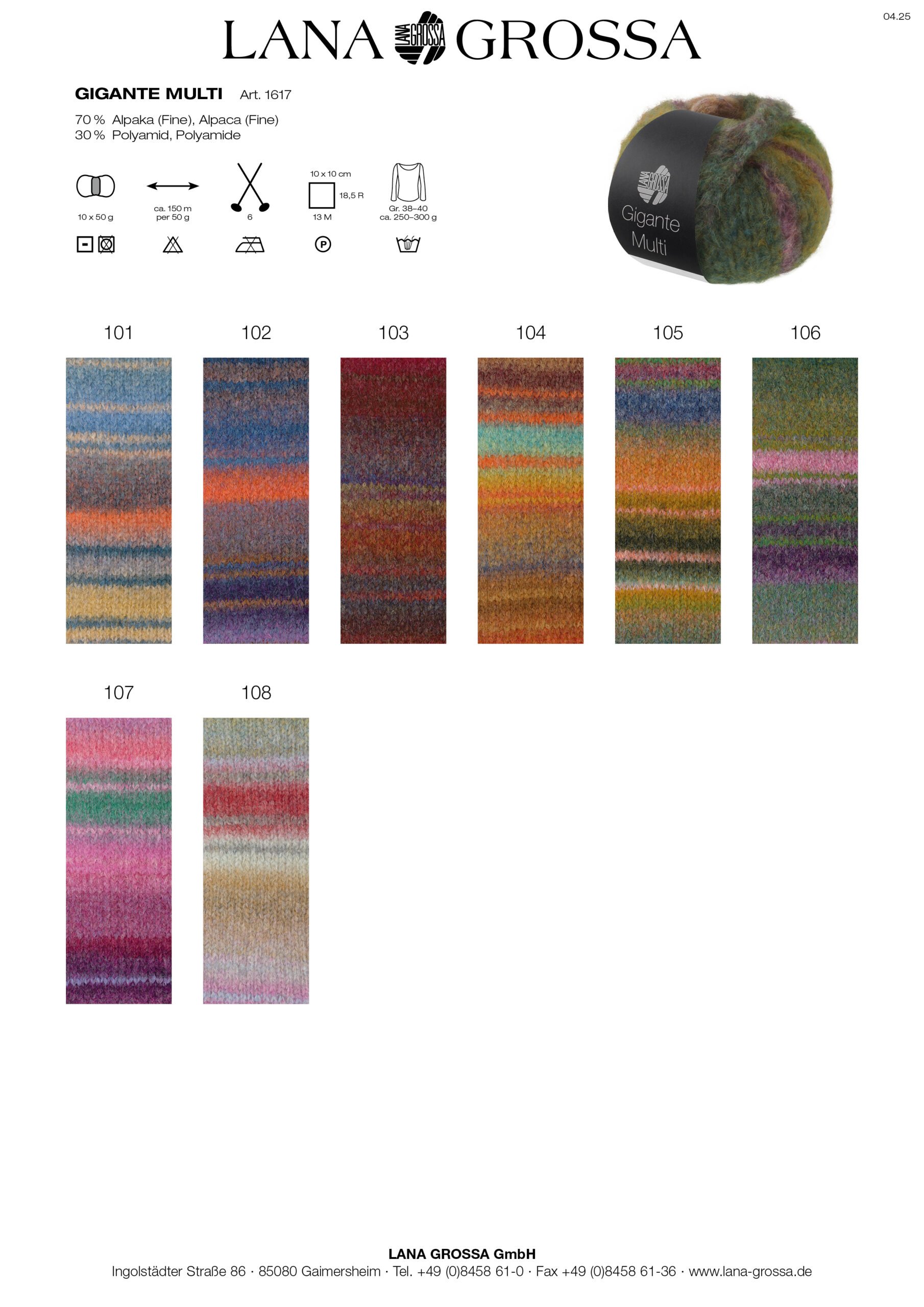 LANA GROSSA Mode mit Wolle Handels- und Vertriebs GmbH GIGANTE MULTI