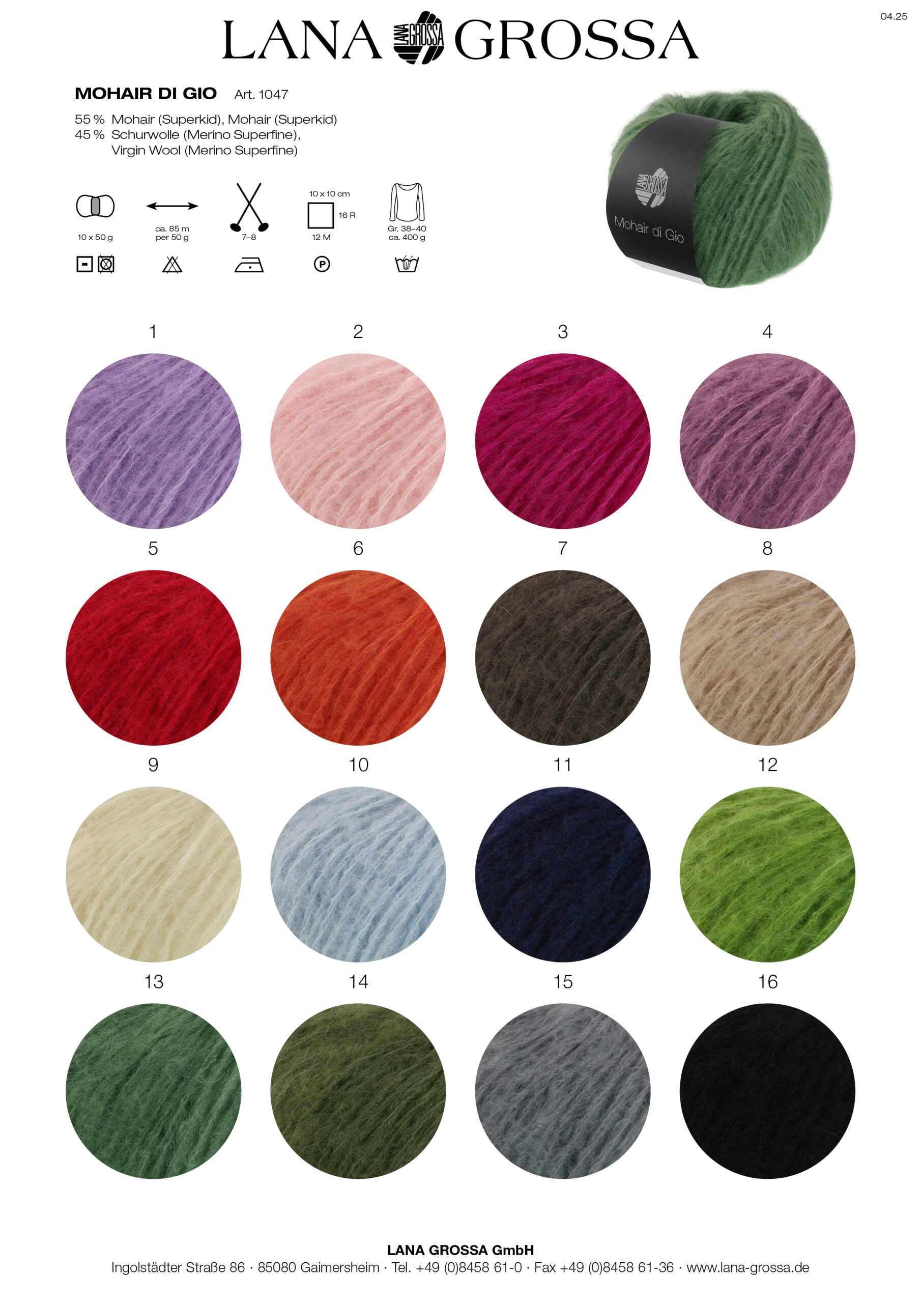 LANA GROSSA Mode mit Wolle Handels- und Vertriebs GmbH MOHAIR DI GIO