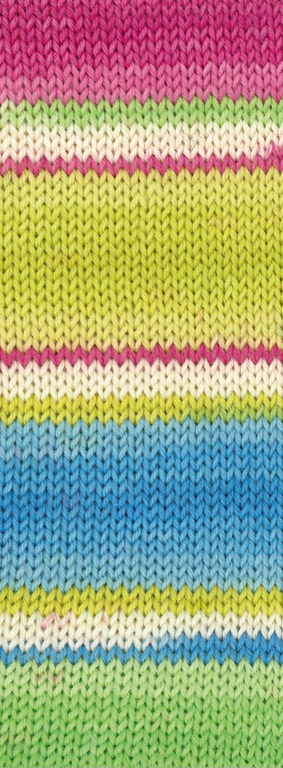 923 Fuchsia/Pink/Limette/Ecru/Maigrün Gestreift