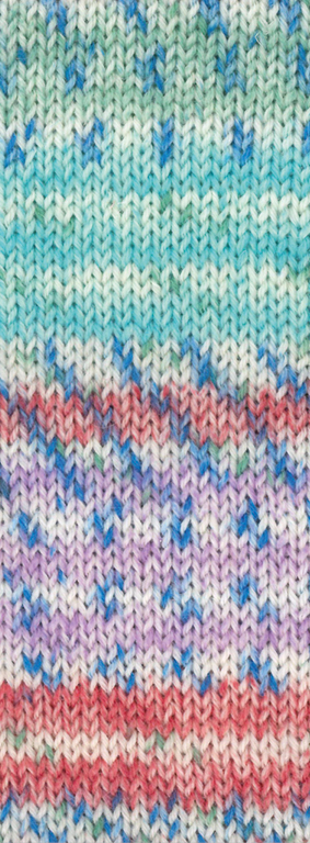 928 Türkis/Mintgrün/Blau/Ecru/Rosa Gestreift/ Gesprenkelt
